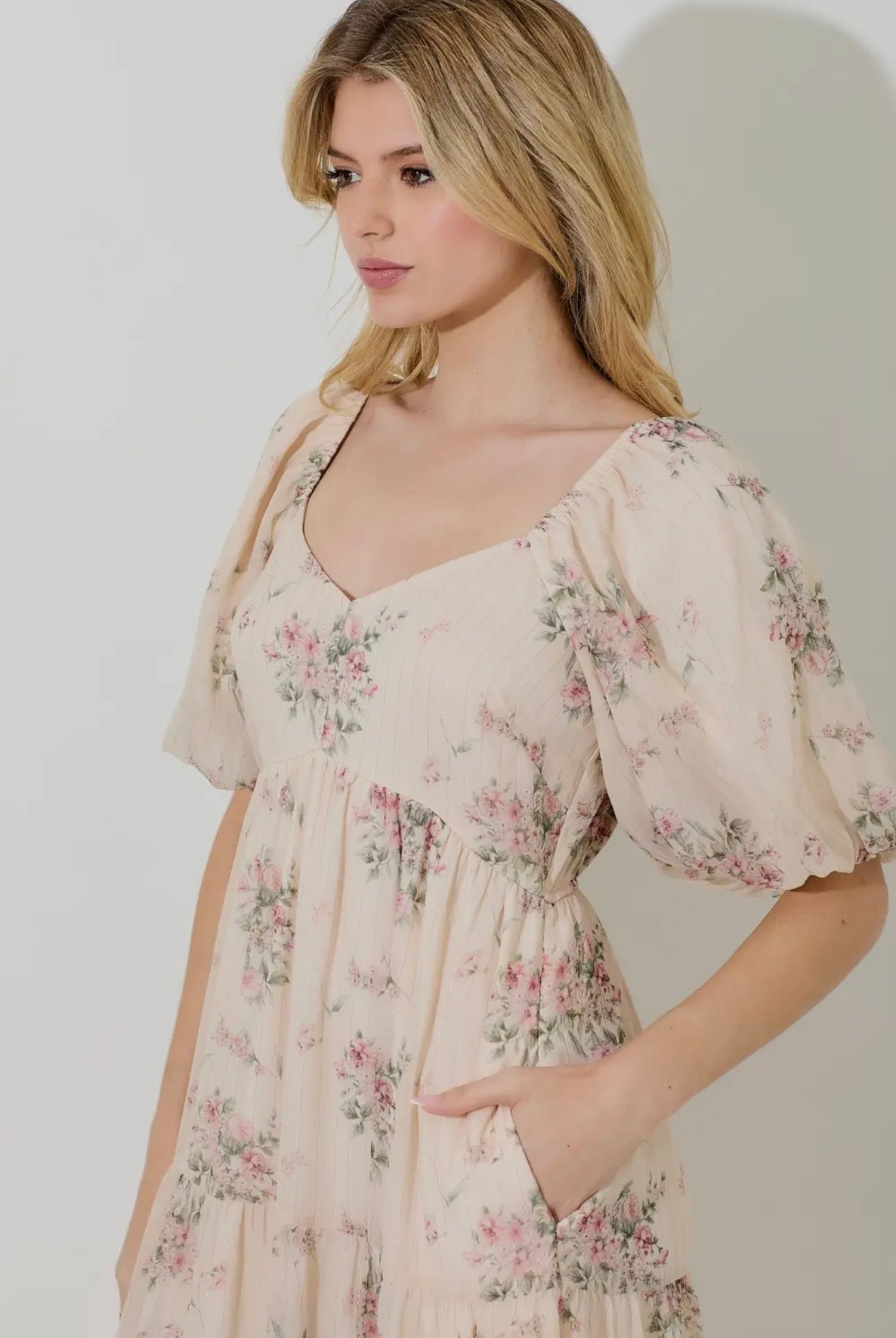 Analy Dress in Cream Multi