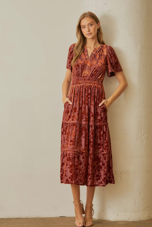Velvet Rust Dress