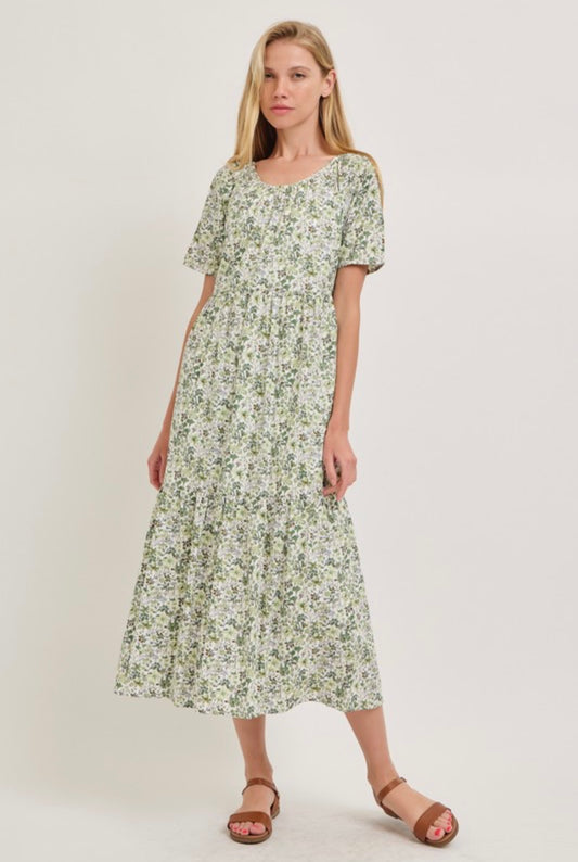 Evergreen Floral Dress