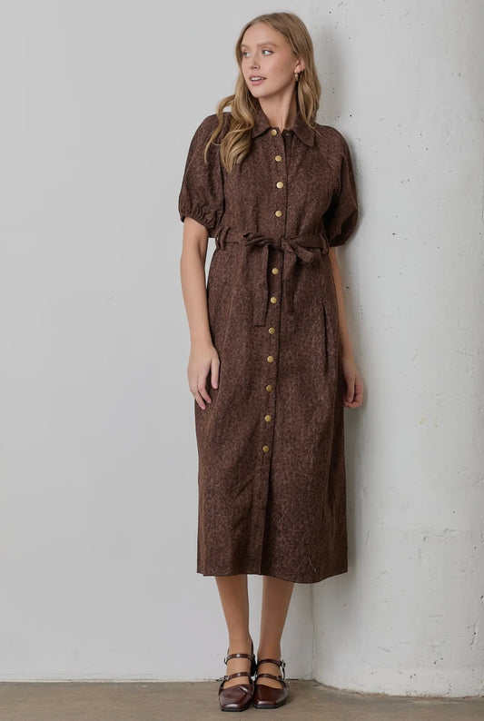 Leopard Print Midi Dress