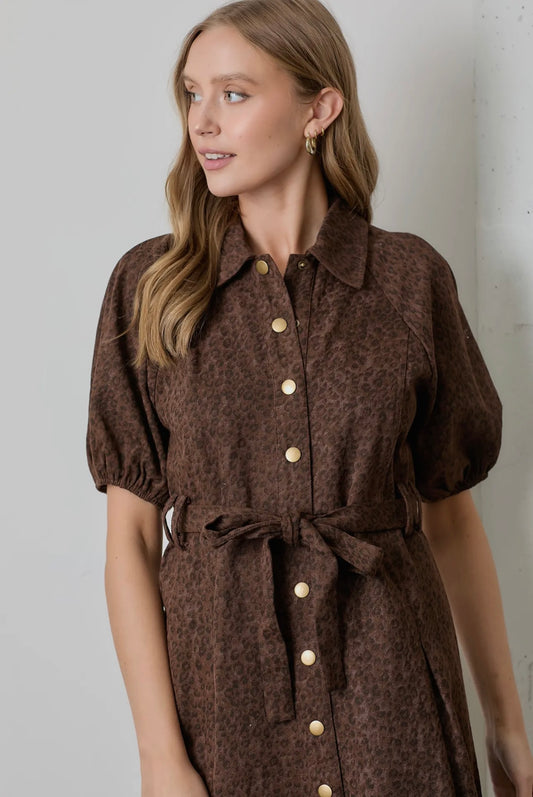 Leopard Print Midi Dress