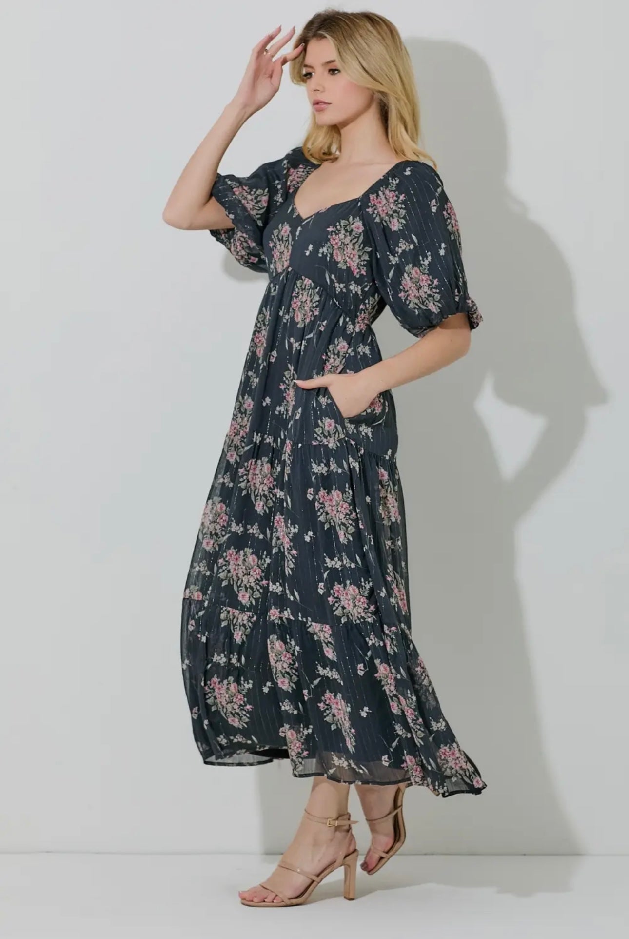 Analy Dress in Black Multi