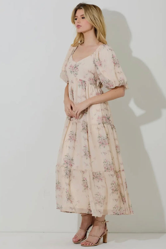 Analy Dress in Cream Multi