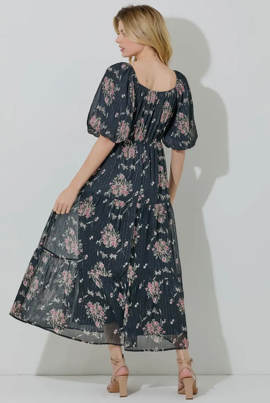 Analy Dress in Black Multi