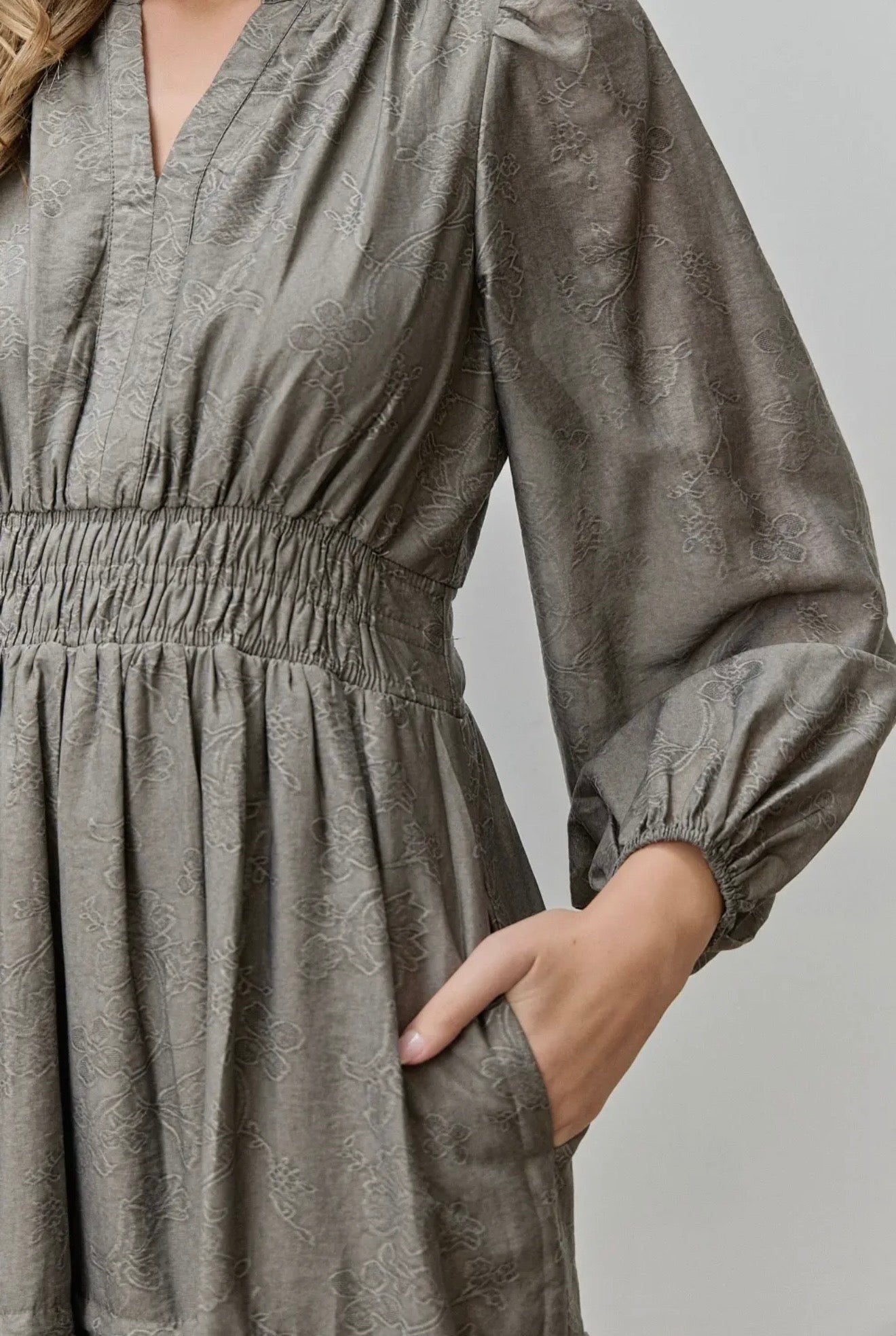 Evangeline Charcoal Tiered Dress