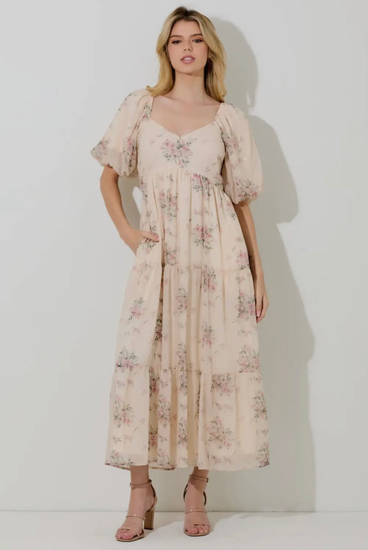 Analy Dress in Cream Multi