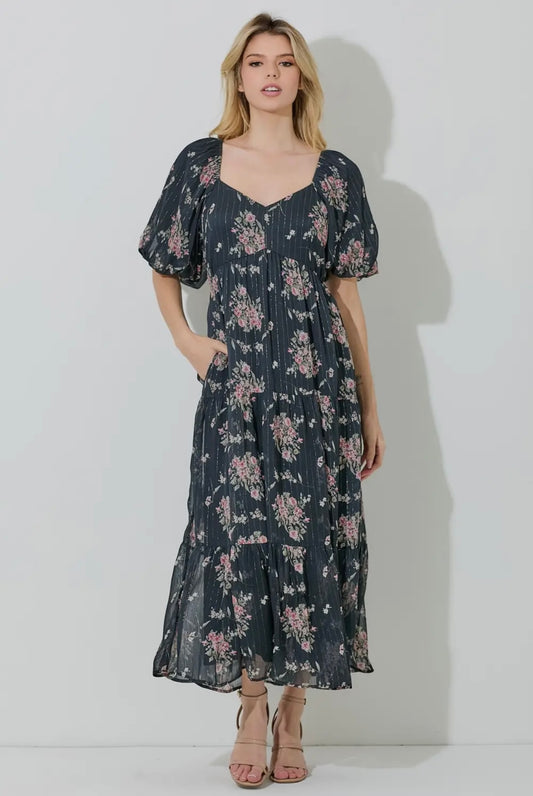 Analy Dress in Black Multi